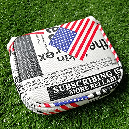 Golf Builder Usa Stars And Stripes 2Ball Magnet Golf Club Square Mallet Putter Head Cover For Center Shafts Putters