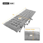 Redcamp Cot Pads For Camping, Thicker Soft Comfortable Cotton Sleeping Cot Mattress Pad 75''X29'', Grey