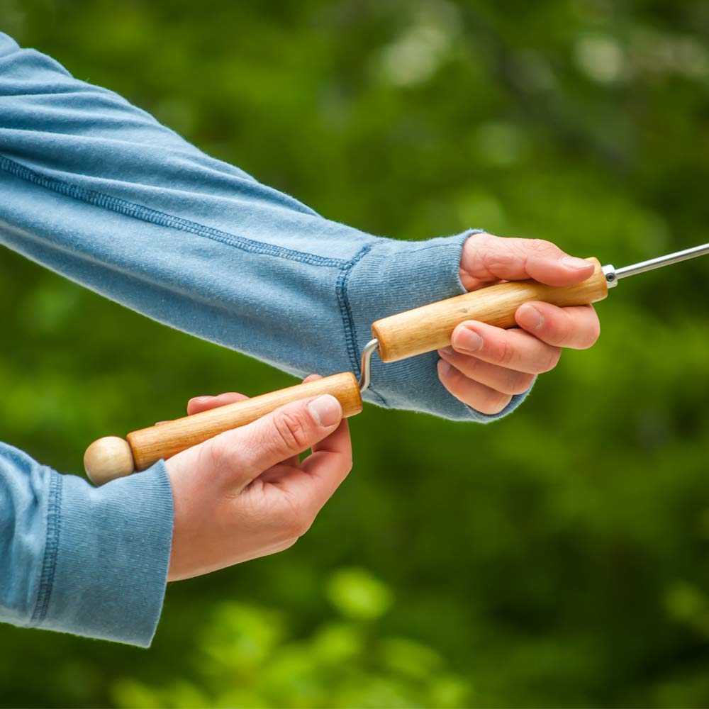 Wolf'Em 2-In-1 Roasting Stick For Marshmallow And Campfire Pie With Easy Spin Handles (Set Of 2)