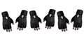 Alliedsales Sg40A Set Of 3 Black Netted Gym And Fitness Gloves Combo With Wrist Support