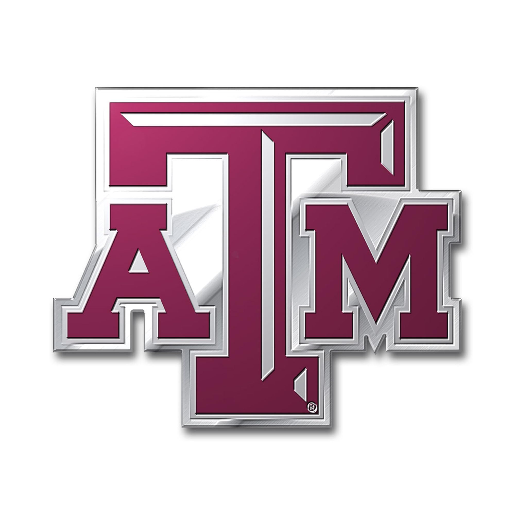 FANMATS 60561 Texas A&M Aggies Heavy Duty Aluminum Embossed Color Emblem, Auto Emblem Decal