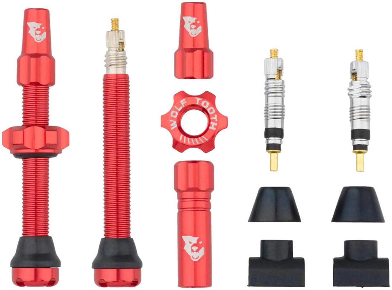 Wolf Tooth Tubeless Valve Stem Kit 44mm Red