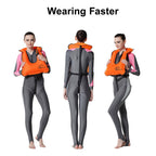 Rrtizan Snorkel Vest, Adults Portable Inflatable Swim Vest Jackets For Snorkeling Swimming Diving Safety(Orange)
