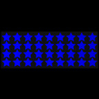 Litemark Reflective Blue 1 Inch Stars Sticker Decals For Helmets, Bicycles, Strollers, Wheelchairs And More - Pack Of 36