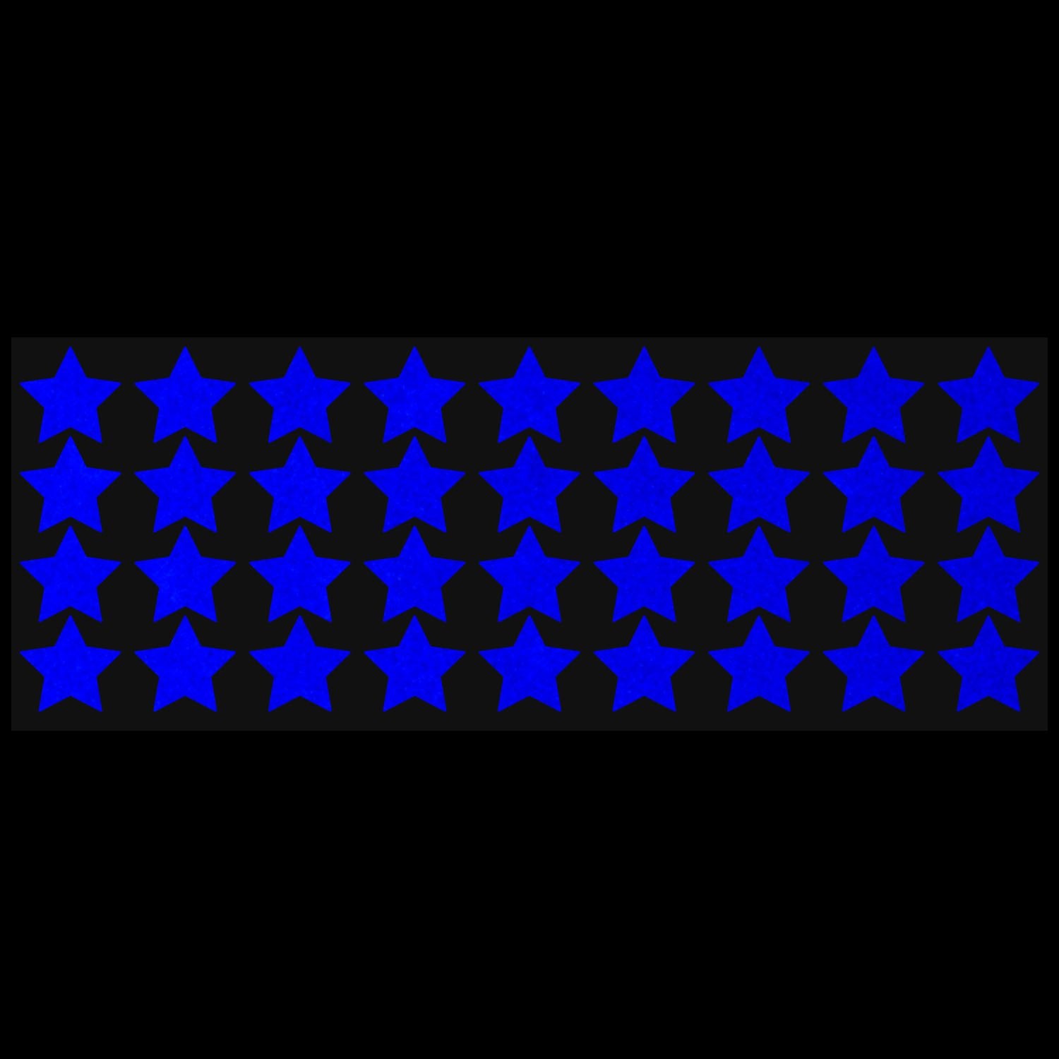 Litemark Reflective Blue 1 Inch Stars Sticker Decals For Helmets, Bicycles, Strollers, Wheelchairs And More - Pack Of 36