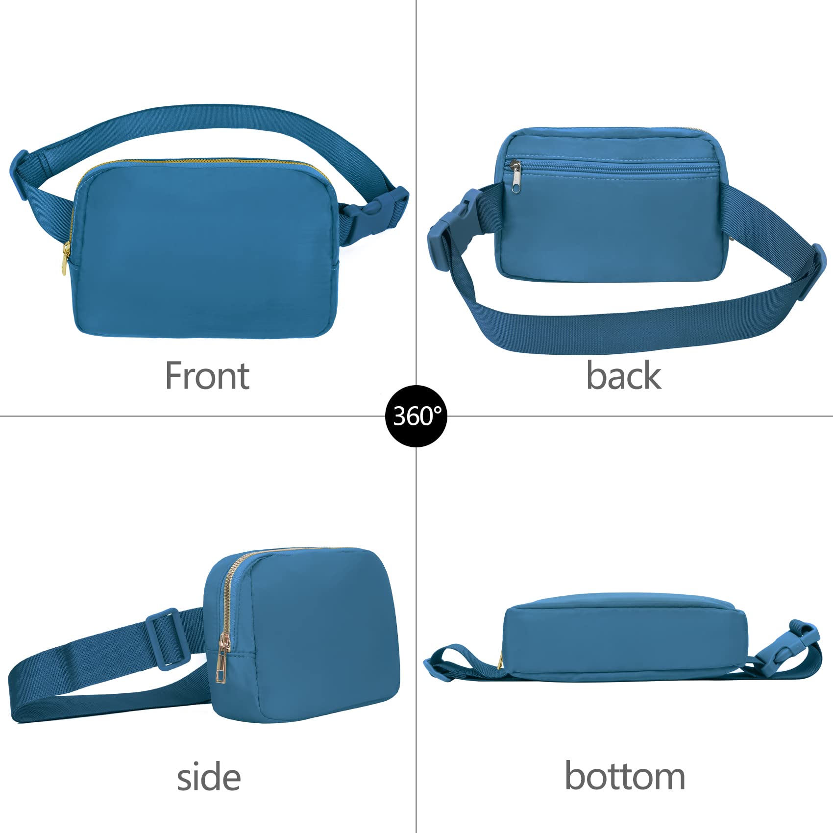 Vorolo Fanny Pack Christmas Gift For Women And Men Crossbody Bag Belt Bag Bum Bag With Adjustable Strap For Sports Blue