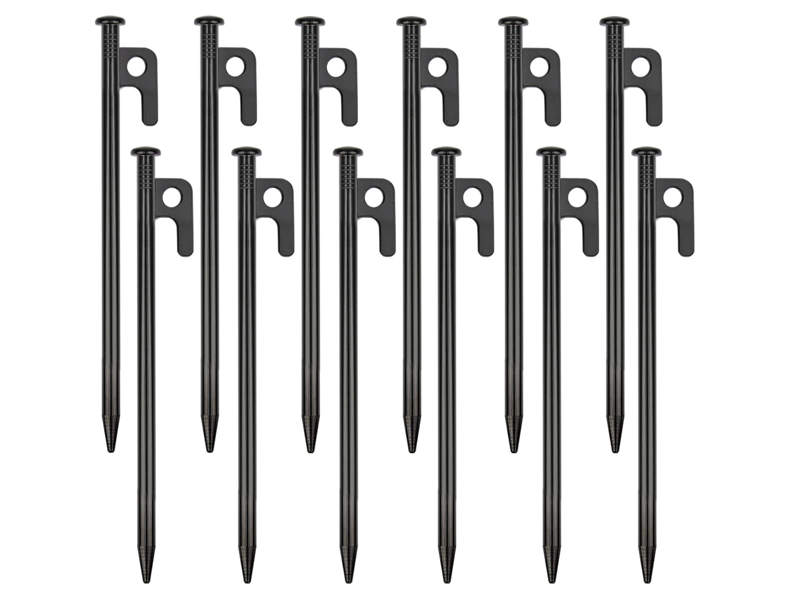 12 Pack Tent Stakes Heavy Duty Metal Tent Pegs For Camping Steel Tent Stakes 8 Inch Unbreakable And Inflexible