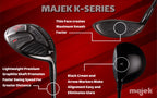 Senior Mens Majek K-Series High Launch 460Cc 10.5? Driver And 3 5 Fairway Wood Set Golf Clubs, Right Handed Senior Flex With Men