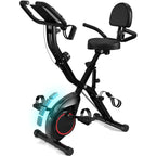Foldable Exercise Bike Stationary Bikes for Home, 5 IN 1 Indoor Workout Bike, with 16-Level Quiet Magnetic Resistance, 6.6 LBS F