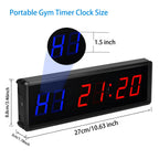 Gym Clock Timer For Home With Remote,Ktzon 1.5'' 1.8'' Metal Led Gym Timer Clock,Crossfit Timer Workout Stopwatch,Tabata Timer C