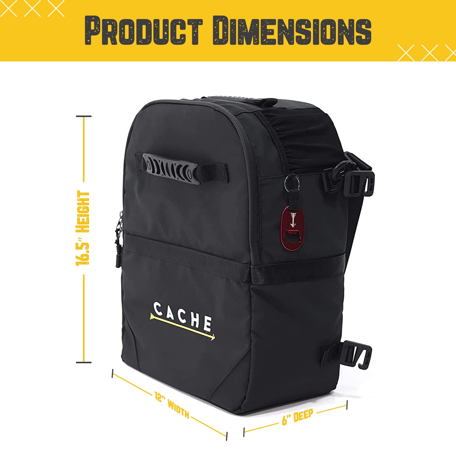 Insulated Cooler Bag - Mesh Pockets For Drinks And Bottle Opener - Removable Strap - Portable Messenger Bag - Lunch Bag For Hiki