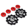 Stylrtop 2 pcs Bike 11T Aluminum Sealed Bearing Jockey Wheel Rear Derailleur Pulleys (Black)