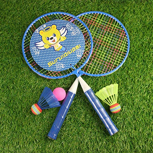 Badminton Racket For Children 1 Pair, Nylon Alloy Durable Badminton Racquet Set For Kids Indoor/Outdoor Sport Game(Including 4 B