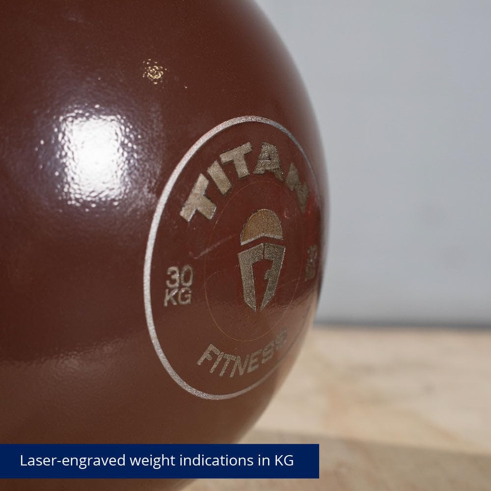 Titan Fitness 30 Kg Competition Kettlebell, Single Piece Casting, Kg Markings, Full Body Workout