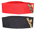 Mikoniko Cotton Uttarakhand Pahadi Topi, Brahmakamal Uttarakhand Cap, Himachali Cap (Set Of 2),Black|Red