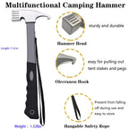 Cyauatt 10 Pcs Heavy Duty Tent Stakes And Camping Hammer Set,10In Metal Tent Stakes For Camp,Ground And Yard,Camping Tent Access