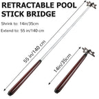 Sumind Retractable Pool Bridge Stick - Billiards Accessories Cue Bridge With Removable Head And Wooden Handle, Ideal For Pool Ta