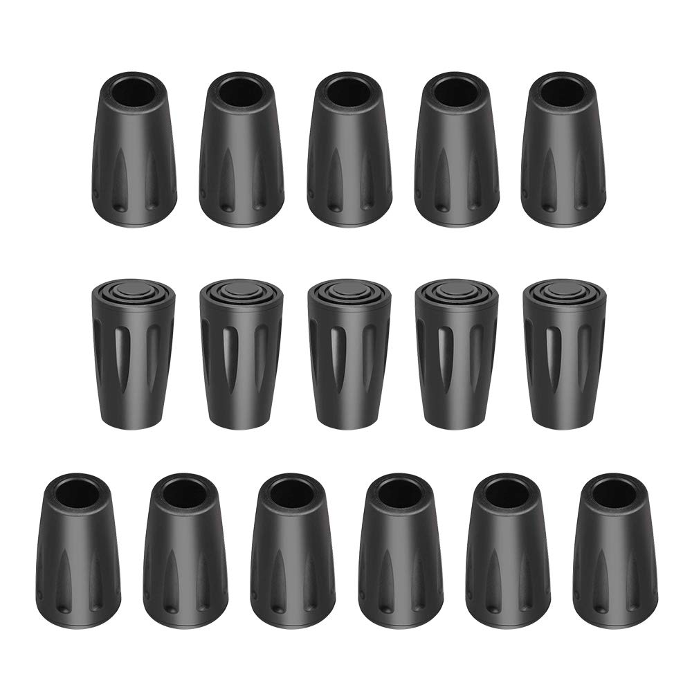 Bornfeel Trekking Pole Replacement Tips 16 Pack Hiking Pole Rubber Tips Walking Stick Tips End Caps Protectors