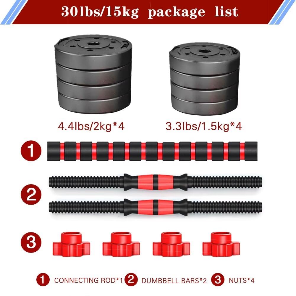 Bcbig Adjustable-Dumbbells-Sets,Free Weights-30Lb(15Lb*2) Dumbbells Set Of 2 Convertible To Barbell A Pair Of Lightweight For Ho