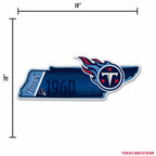 Rico Industries Nfl Tennessee Titans State Shape Shape Cut Pennant - Home And Living Room D  Cor - Soft Felt Ez To Hang 18X0.10X
