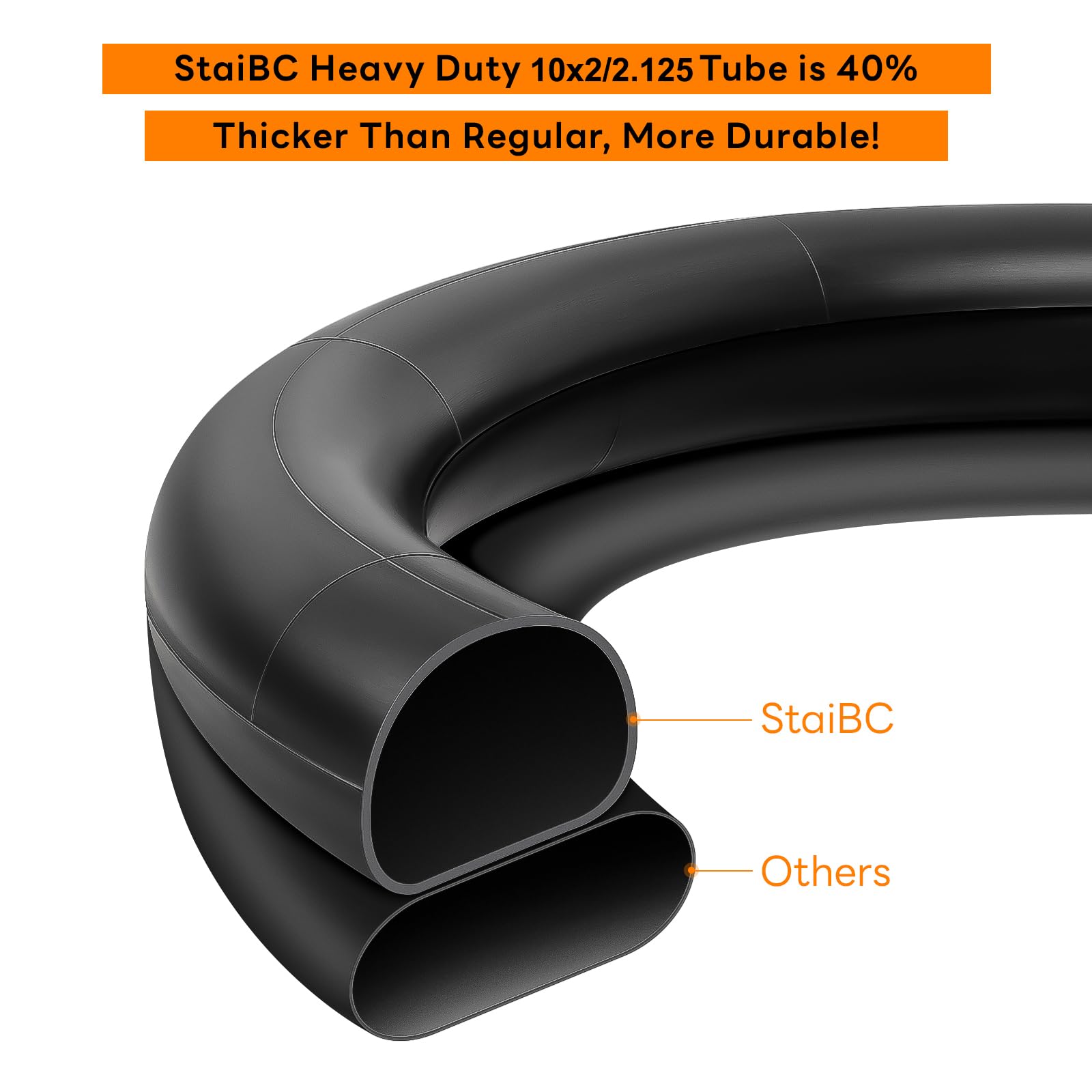 Staibc 10X2 Scooter Tubes 10X1.90/2.125'' Inner Tube Compatible With 10X1.90 10X1.95 10 X 2.0 10 X 2.125 Most Kid Bike Tire Tube