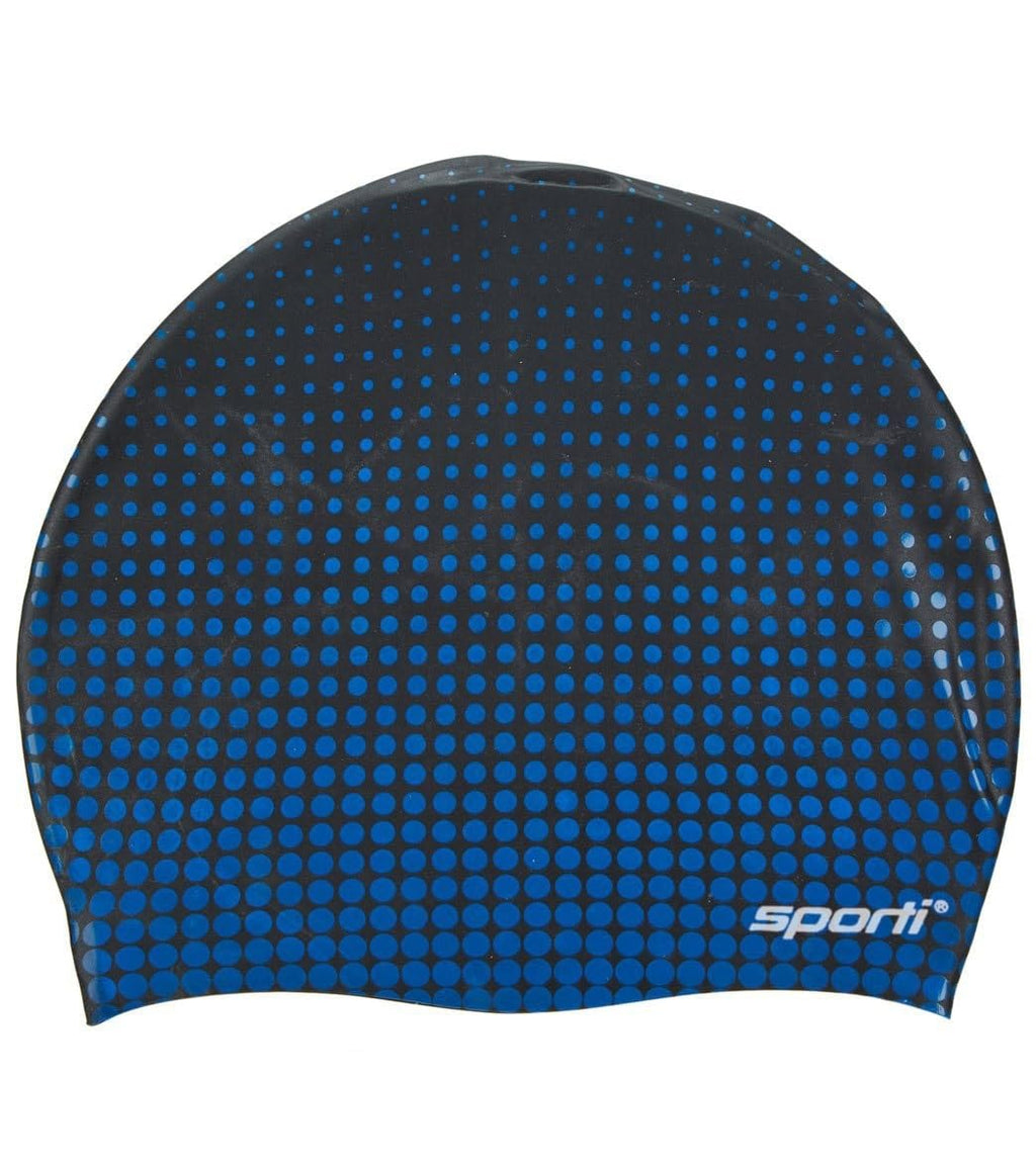 Sporti Molecule Silicone Swim Cap - Blue/Black