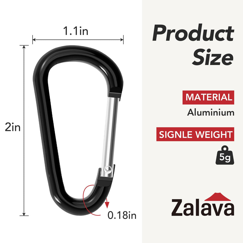 Zalava 24Pc Aluminum Carabiner Clip D Ring, Keychain Spring Hook,Small Carabiners Set For Outdoor Camping Fishing Hiking Car