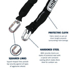 Abus Hardened Steel 6Ks 2 Foot X 1/4'' Thick Square Security Chain For Bikes, Containers, Trailers, Atv'S, Motorcycles And Perso