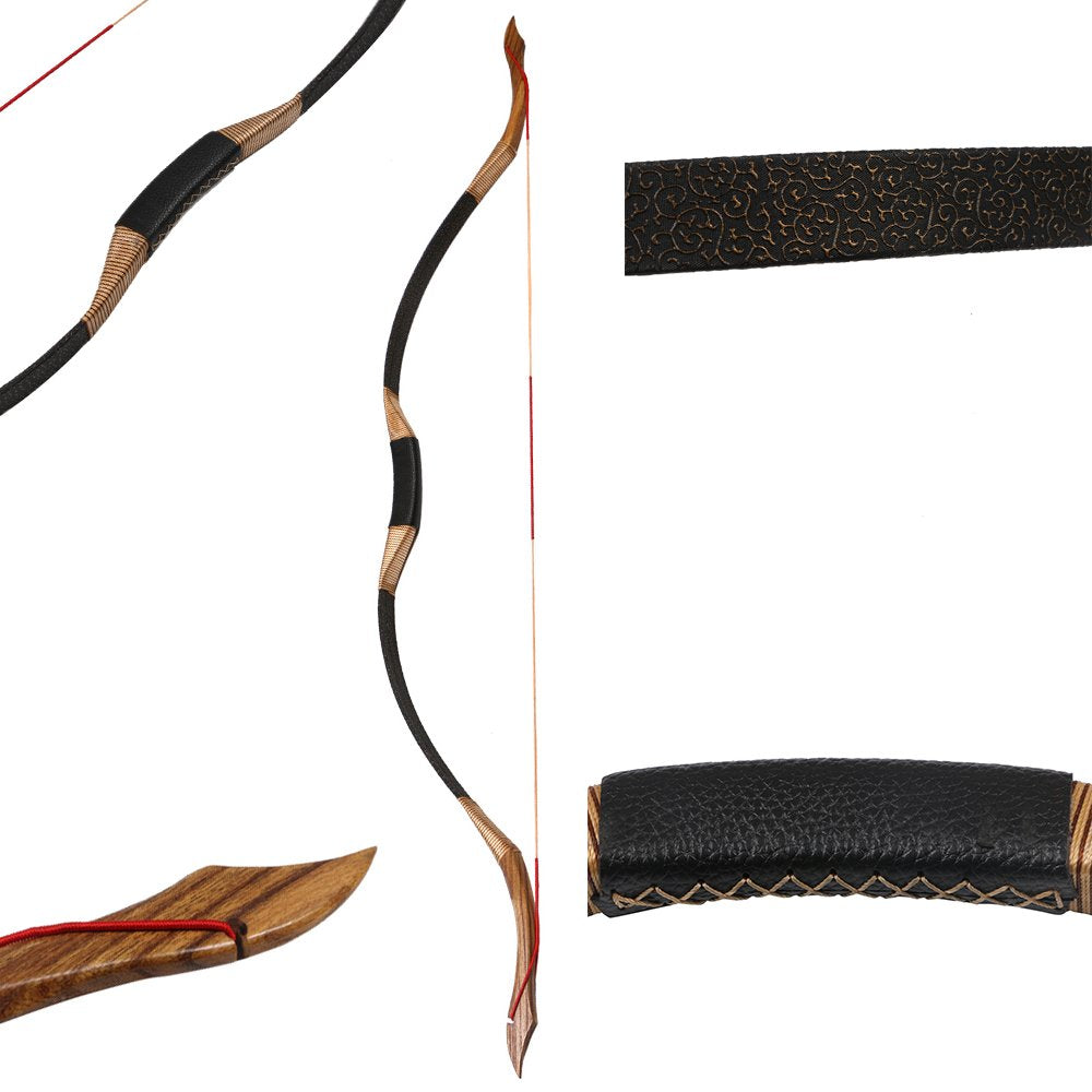 Toparchery Traditional Recurve Bow 53'' Archery Hunting Handmade Horse Bow Longbow 40 lbs