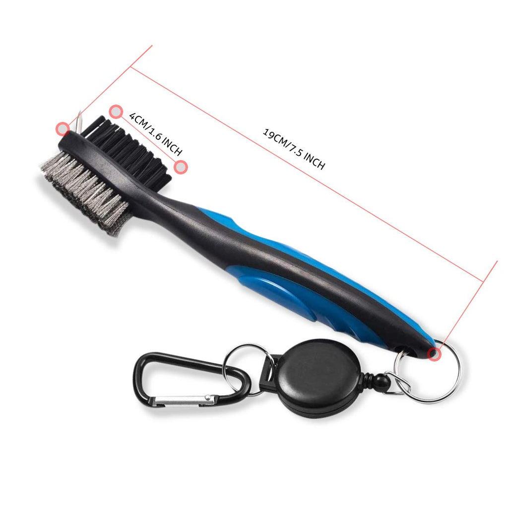 Sportsgenics Golf Brush (Pack Of 2) With A Golf Club Groove Sharpener - Double Sided Golf Club Cleaner - 6 Head Golf Groove Shar