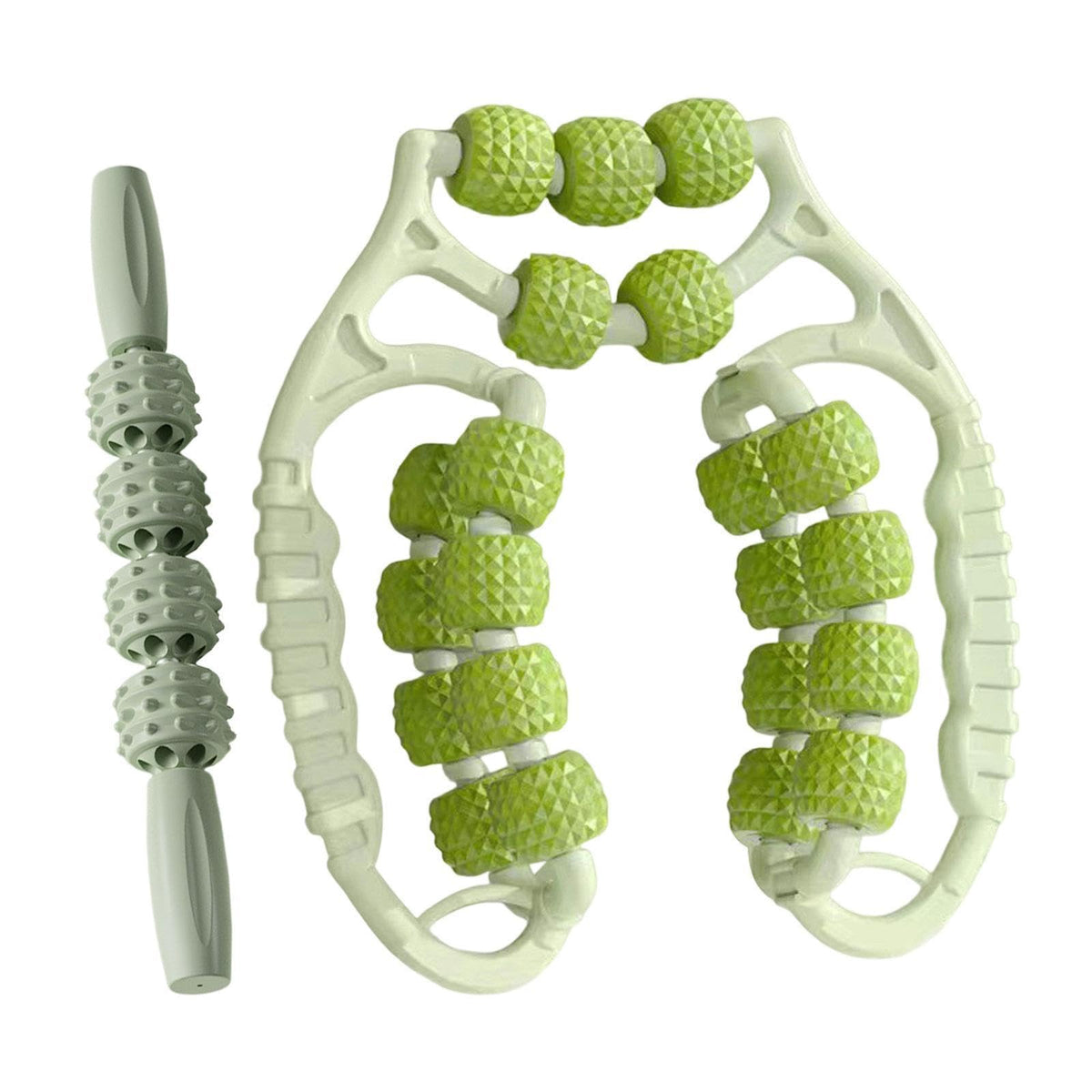 BNFMassage Rollers 21 and 4 Wheels Manual Leg Massagers for Travel Outdoor Arms Green|Sporting Goods | Fitness Running & Yoga | 