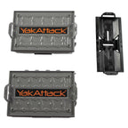 Yakattack Tracpak Battleship Gray Combo Kit - 2 Stackable Kayak Storage Boxes With Quick Release Track Mount Base | Kayak Crate