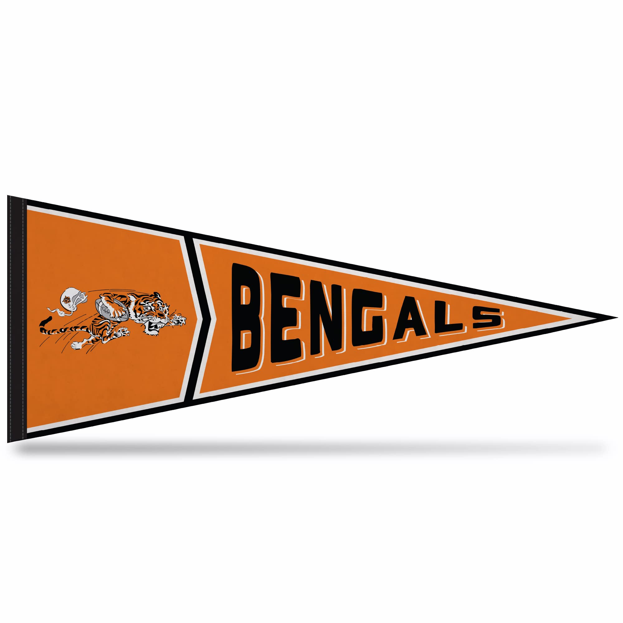 Rico Industries Nfl Football Cincinnati Bengals Retro - Alt 12'' X 30'' Felt Wall D  Cor Pennant - Great For Home/Bed Room/Man C