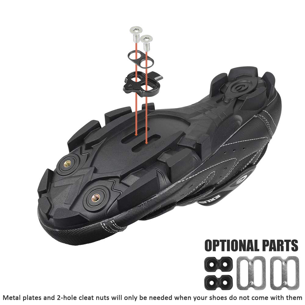 Bv Bike Cleats - Compatible With Shimano Spd & Look X-Track Pedals For Spinning, Indoor Cycling, And Mountain Biking - Easy Clea
