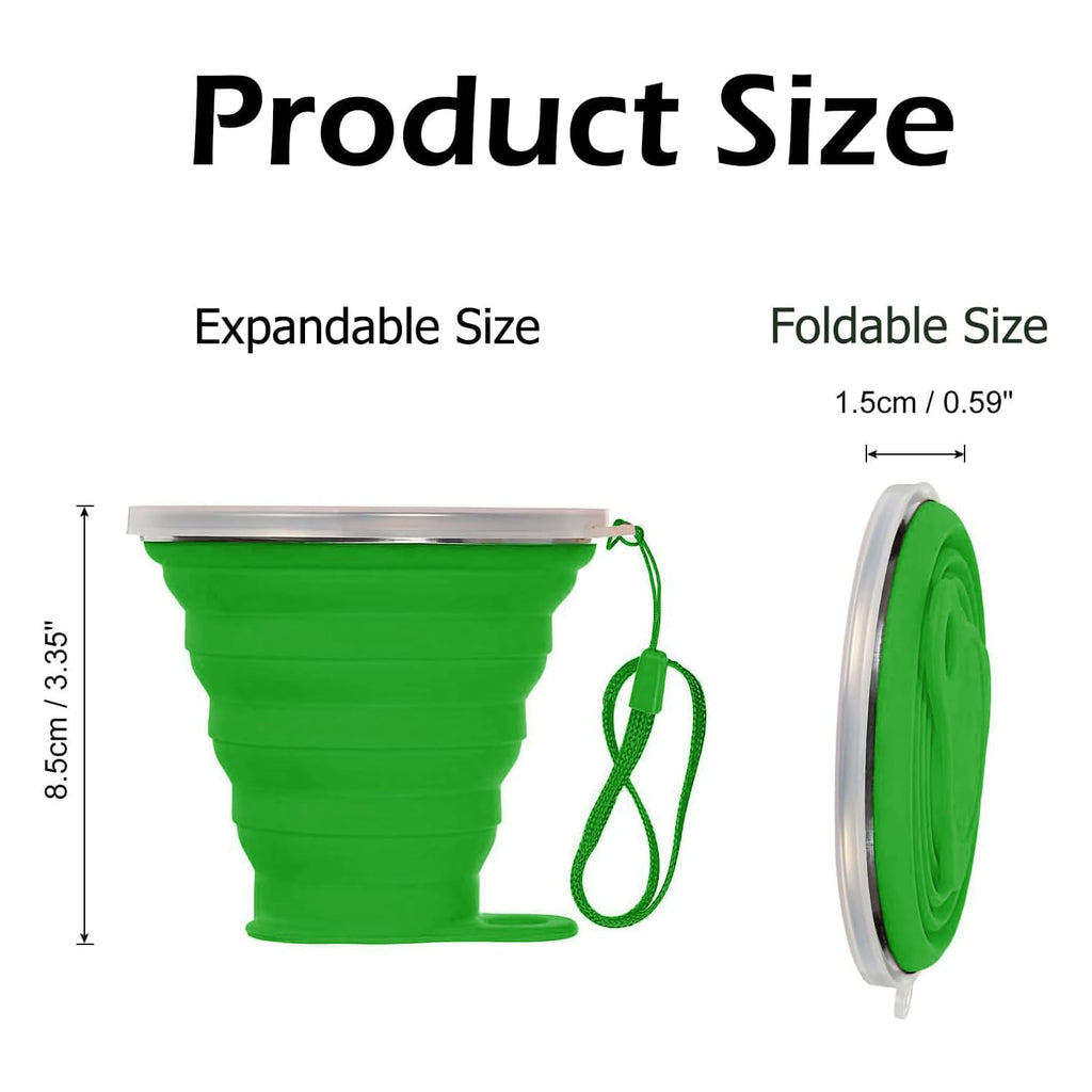 Intatikoo Silicone Collapsible Cup,Collapsible Cups For Camping,Folding Cup With Lids,Collapsible Coffee Cup,Reusable Drinking M