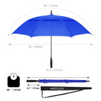Mrtlloa 68 Inch Automatic Open Royal Blue Golf Umbrella, Extra Large Oversize Double Canopy Vented Windproof Waterproof Stick Um