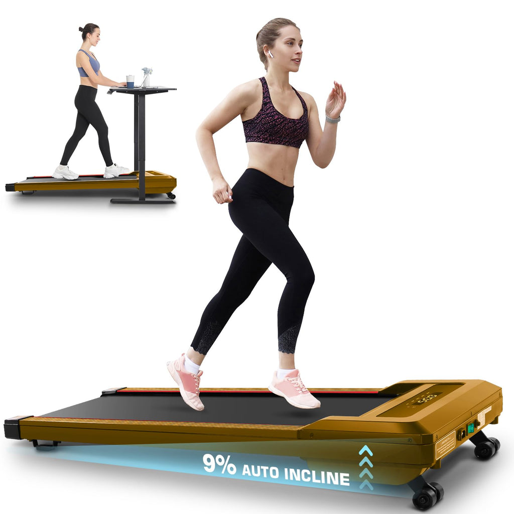 Funmily Walking Pad With Auto Incline, 4 In 1 Under Desk Treadmill For Home Office, 8 Levels Adjustable Slope Treadmill, 2.5Hp C