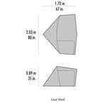Msr Gear Shed Tent Attachable Shelter For Elixir & Hubba Tents,White/Red, Count Of 2, White/Red
