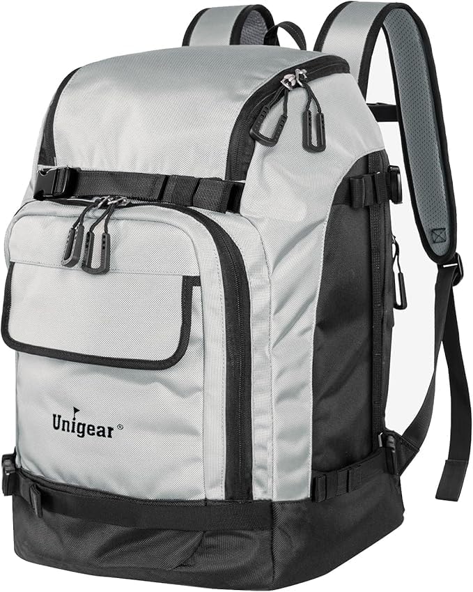 Unigear Ski Boot Bag, 70L Ski Boot Travel Backpack for Ski Helmet, Goggles, Gloves, Skis, Snowboard & Accessories(Silver Gray)