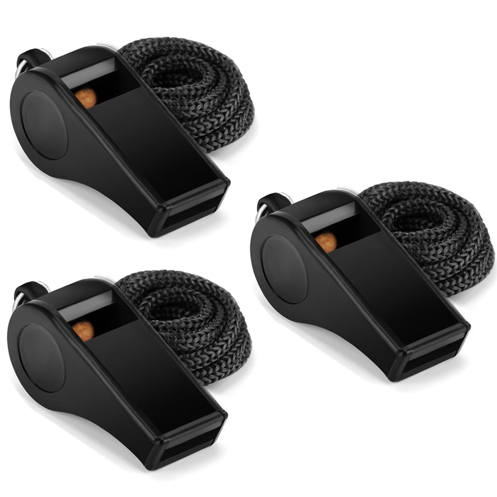 Fya Whistle, Sports Whistle With Lanyard, Very Loud Black Whistles Great For Coaches, Referees, Outdoor Sports