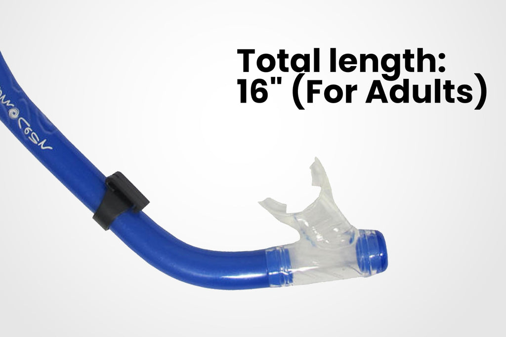 Scuba Choice Scuba Diving Comocean Free Dive Semi Dry Silicone J Snorkel With Splash Guard, Blue