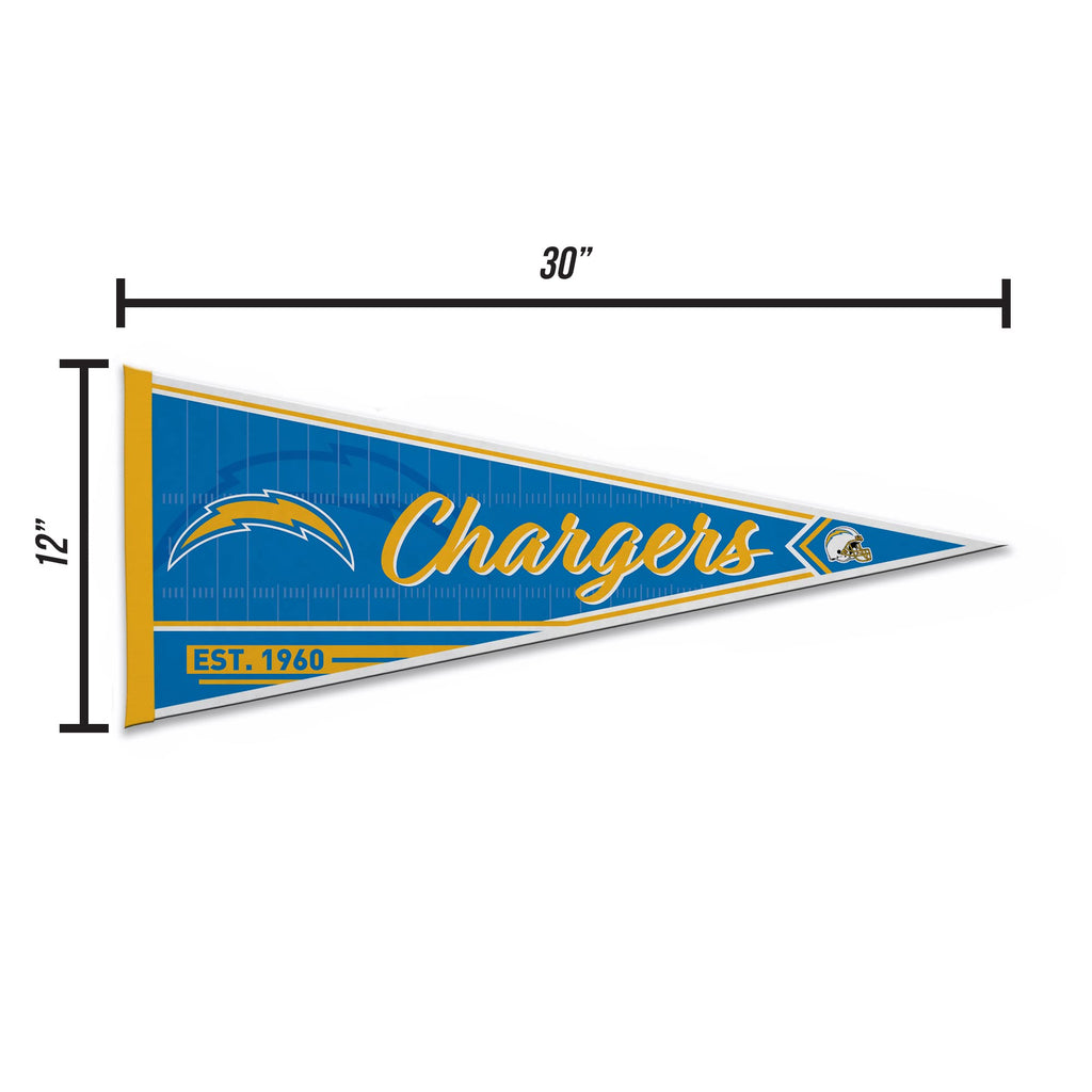 Rico Industries Nfl Football Los Angeles Chargers Classic 12'' X 30'' Felt Wall D  Cor Pennant - Great For Home/Bed Room/Man Cav