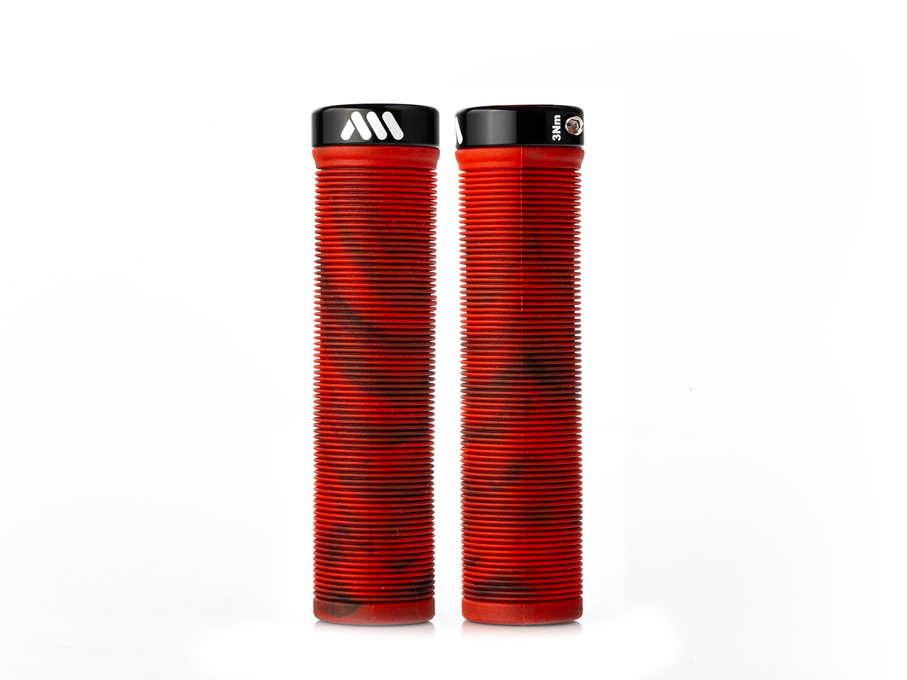 Mountain Bike Grips AMS Barcode - Lightweight Ribbed MTB Handlebar Grips for Trail, Dirt Jump & Freeride