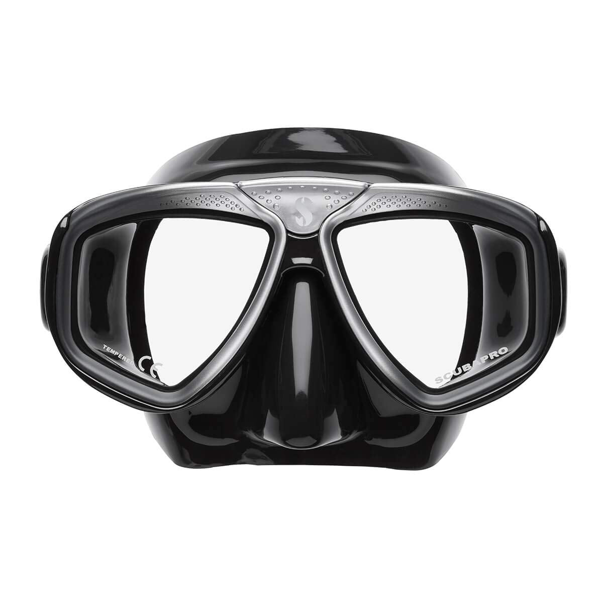SCUBAPRO Zoom Scuba Mask with Ultra Clear Dual Lens and Lens-Change System for Optical Lenses for Diving, Full Black