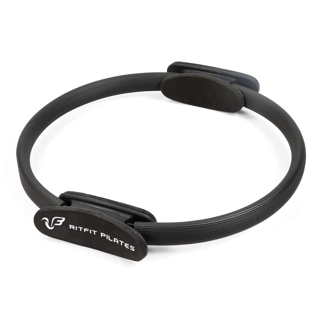Ritfit Pilates Ring Circle - 14 Inch Magic Fitness Circle For Toning Inner & Outer Thighs, Bonus Workout Guide Included (Black)