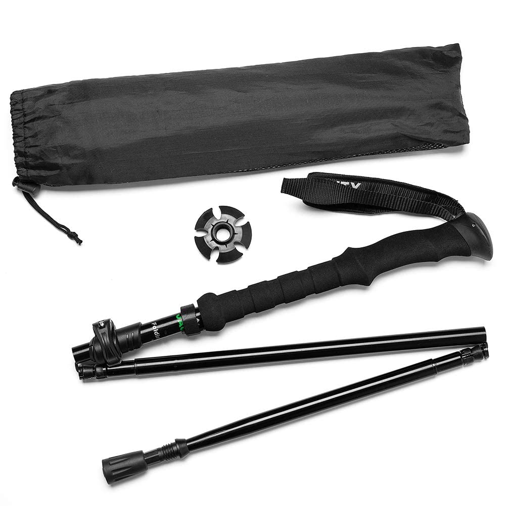 Collapsible Walking Stick For Travel, Adjustable Lightweight Trekking Trail Hiking Pole Fit For Women Men'S Height 4.9-6.3(Ft),B