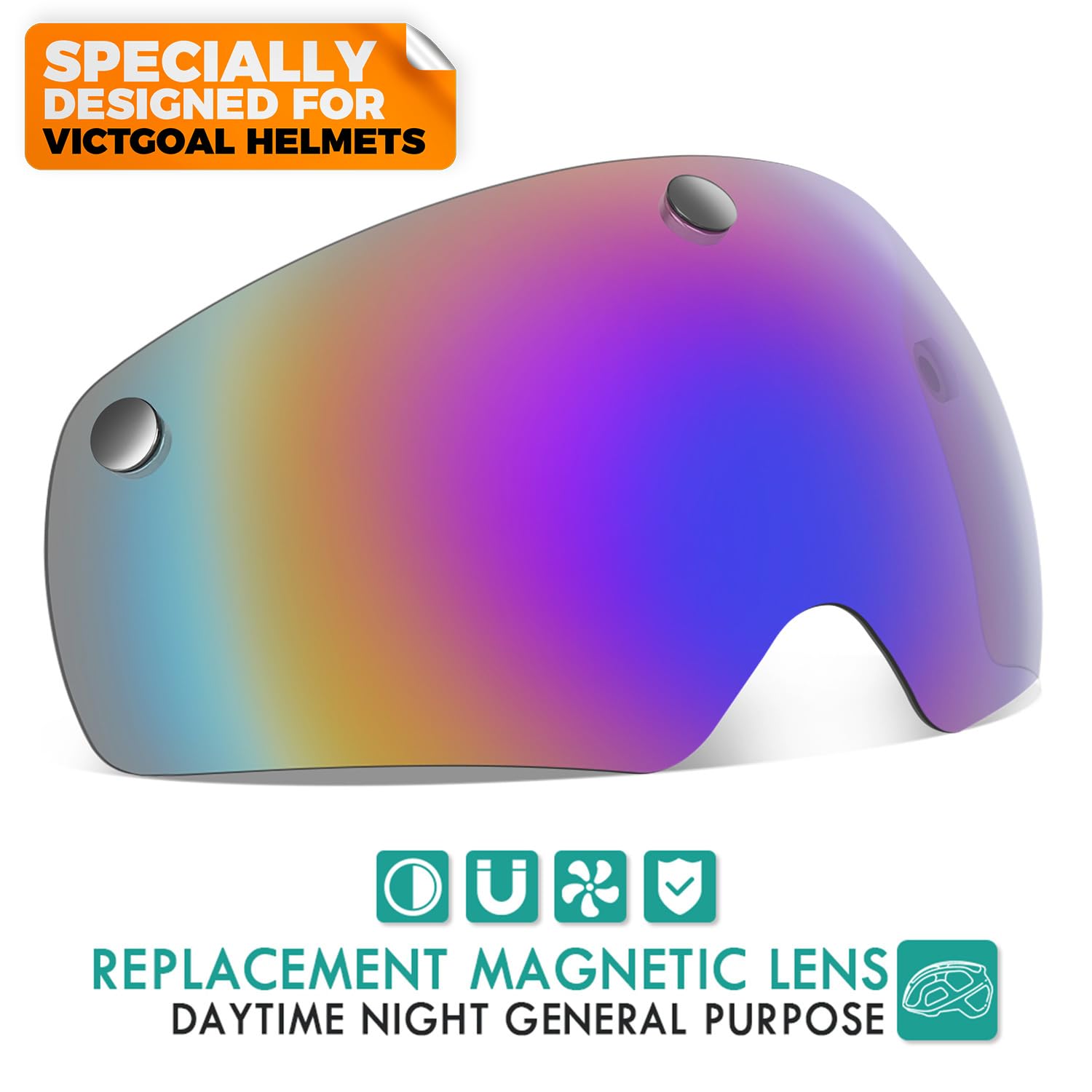 Victgoal Detachable Magnetic Bike Helmet Goggles Visor For Vg110 Bicycle Helmet (Colorful)