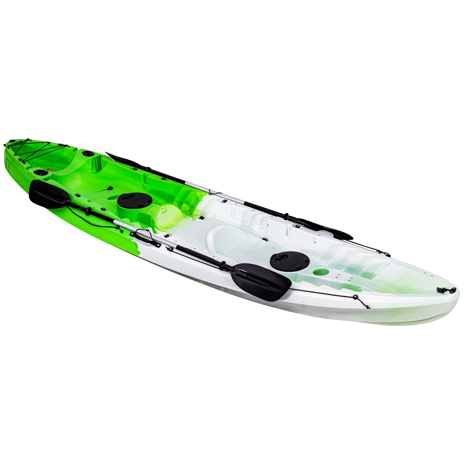 Garvee Fishing Kayaks, 12.4 FT, 2-3 Person Sit on Top Kayak for Adults with Paddle & Comfortable Seat, Capacity of 600 LBS, Hard