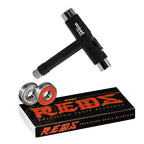 Bones Reds Bearings 8-Pack For [Skateboards, Longboards, Scooters, Spinners] (8-Pack W/Tool)