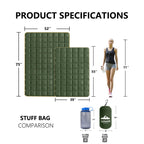 Zzlamb Puffy Camping Blanket For Adults, Compact Soft Warm Blanket Water-Repellent, Packable Lightweight Quilt Down Alternative